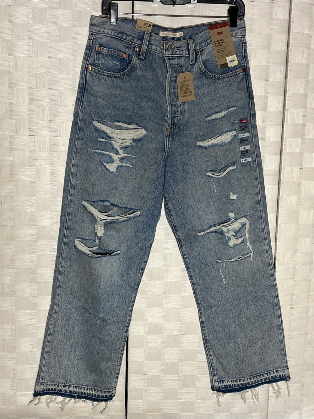Levi's Light Blue Distressed Relaxed Jeans